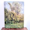 Vintage French Trees In Wind Oil Painting Tree Picture Wall Decor circa 1970's