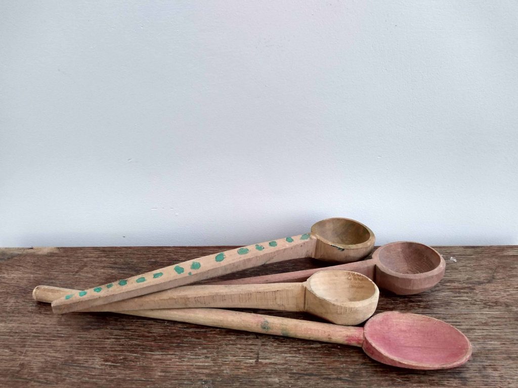 Vintage French mixed wooden spoons spoon ladle cooking tools stirrers circa 1970-80’s