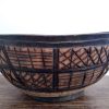 Vintage African Wooden Large Decorated Bowl Dish Scoop fruit display decor circa 1980-90's