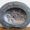 Vintage French Reproduction Shaving Pewter Plate Bowl Le Melanogene Dicquemare Rouen Barber Cut-Throat Razor circa 1970-90's