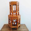 Vintage Asian Bamboo Plant Display Flower Temple Offering Stand Table circa 1970's