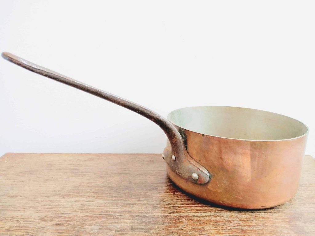 Vintage French Medium Heavy Hanging Copper Cooking Pot Saucepan 1950-60’s