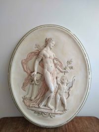 Antique English Wall Mounted Frieze Ancient Greece Greek Bust Decor Decoration Sculpture Mould Mansion Manor Chateau c1910’s 2