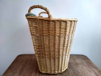 Alternative view of Vintage French large traditional garden handmade farmer apple harvest laundry wicker basket storage circa 1980-90's