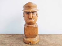 Vintage French Primitive Naive Hand Carved Wood Wooden Man In Hat figurine ornament statue carving circa 1960-70’s Vintage French Primitive Naive Hand Carved Wood Wooden Man In Hat figurine ornament statue carving circa 1960-70's