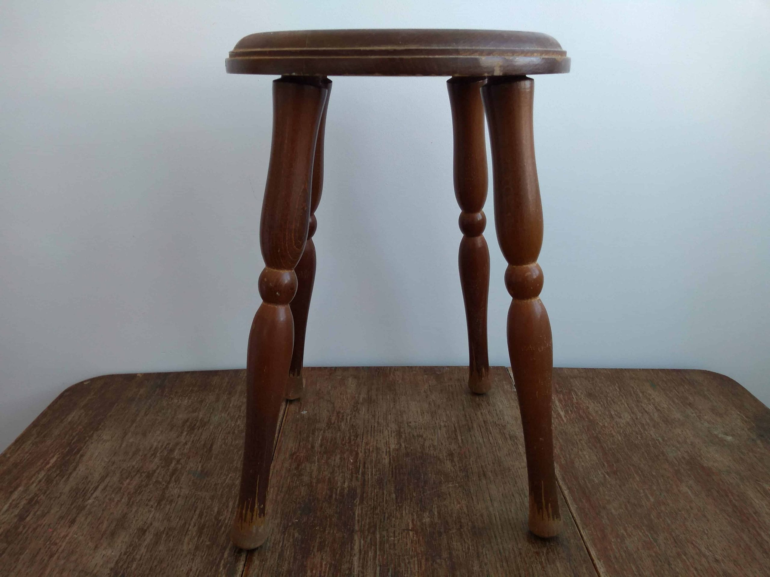 Vintage French Wooden Wood Milking Stool Chair Seat Kitchen Table Farm Cow Goat circa 1950-60’s 5 Vintage French Wooden Wood Milking Stool Chair Seat Kitchen Table Farm Cow Goat circa 1950-60's - Image 6