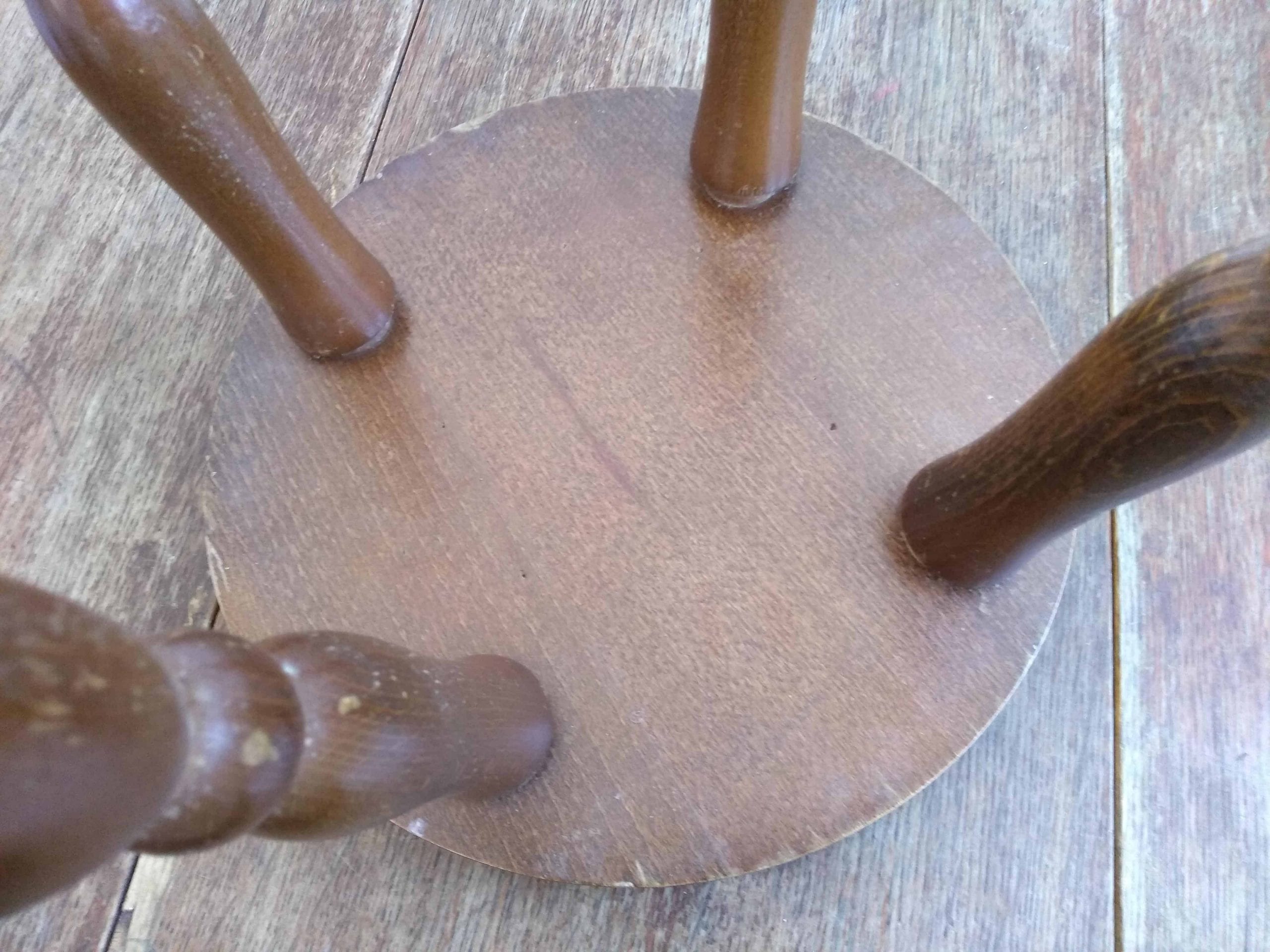 Vintage French Wooden Wood Milking Stool Chair Seat Kitchen Table Farm Cow Goat circa 1950-60’s 4 Vintage French Wooden Wood Milking Stool Chair Seat Kitchen Table Farm Cow Goat circa 1950-60's - Image 4