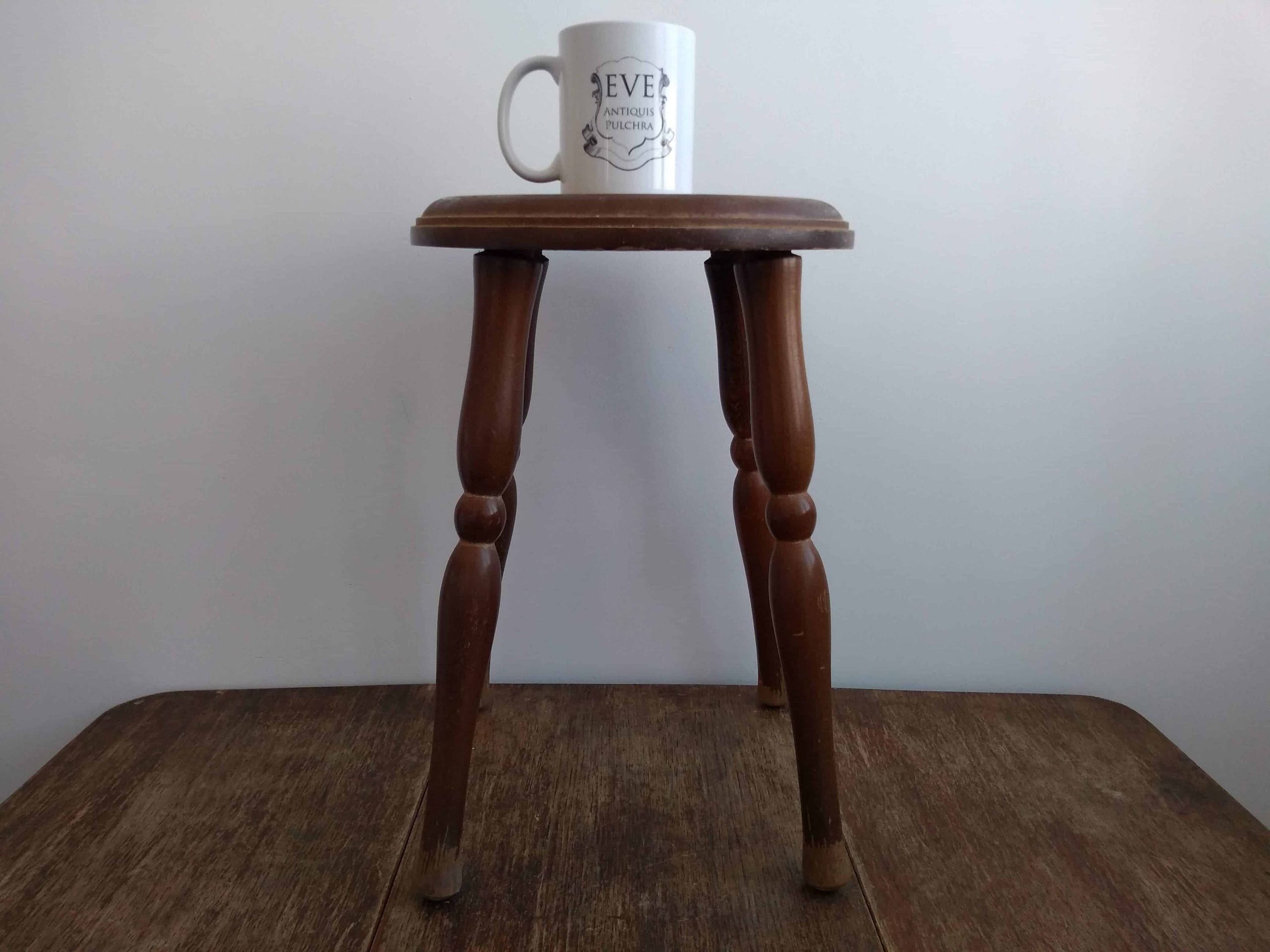 Vintage French Wooden Wood Milking Stool Chair Seat Kitchen Table Farm Cow Goat circa 1950-60’s 3 Vintage French Wooden Wood Milking Stool Chair Seat Kitchen Table Farm Cow Goat circa 1950-60's - Image 3