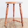 Vintage French Wooden Wood Kitchen Stool Chair Seat Kitchen Table Farm circa 1960-70's