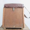 Vintage French home made wooden wood river seat fishing tackle painting storage box painting paints storage circa 1960's