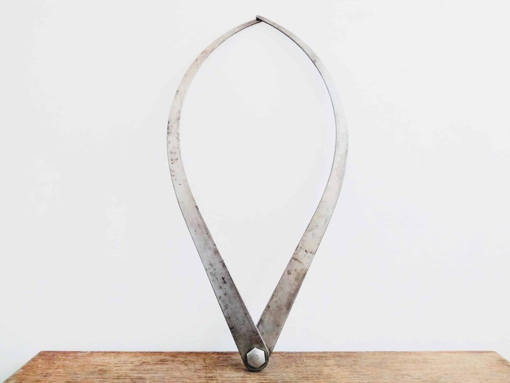 Vintage French Large Pewter Metal Mix Measuring Architects Stonemason Mason Tool Divider Instrument Scale Calliper c1920-40's