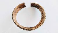 Antique African Niger Baoule Dogon Solid Copper Manilla Currency Bracelet Bangle Large Jewellery Jewelry c1900's