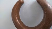 Alternative view of Antique African Niger Baoule Dogon Solid Copper Manilla Currency Bracelet Bangle Medium Jewellery Jewelry c1900's