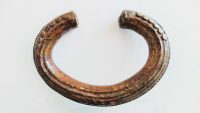 Antique African Niger Baoule Dogon Solid Bronze Manilla Currency Bracelet Bangle Large Jewellery Jewelry c1900's