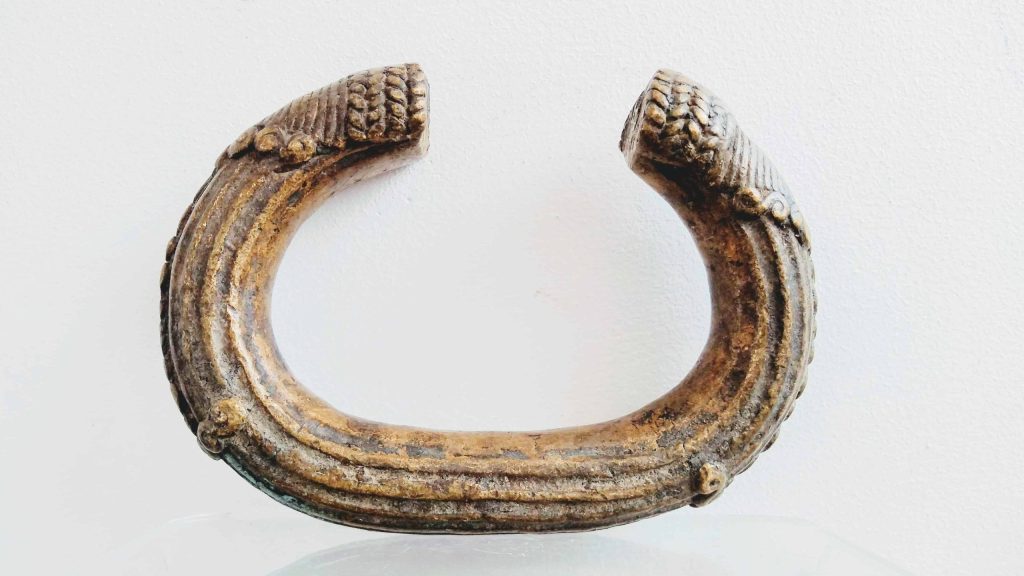 Antique African Niger Baoule Dogon Solid Bronze Manilla Currency Bracelet Bangle Medium Jewellery Jewelry c1900’s