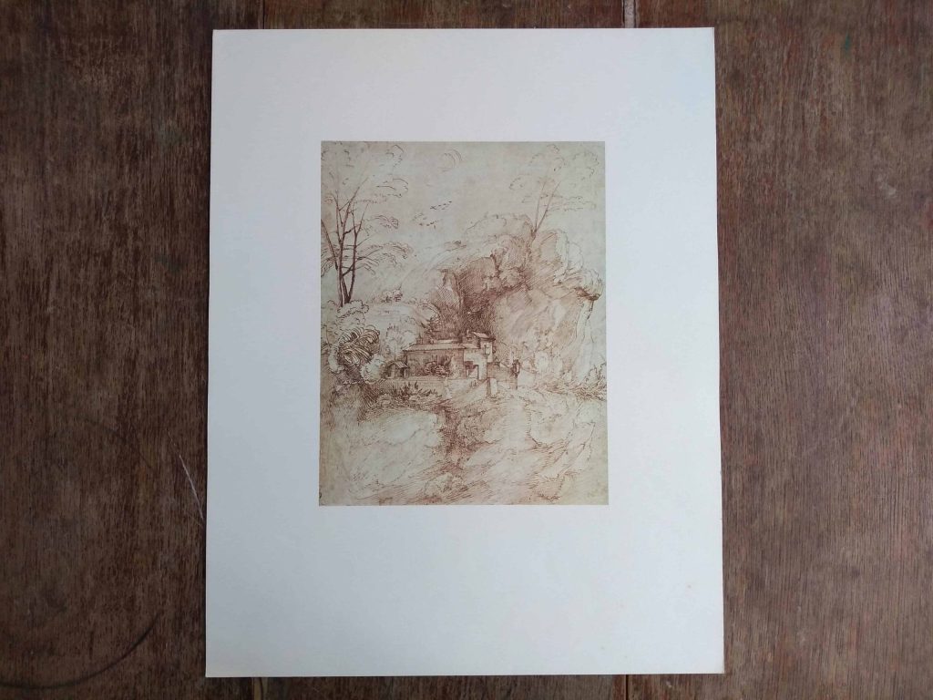 Vintage French Grand Master Print Grange Bateliere Paris De Grands Maitres Fra Bartolommeo Paysage Rocheux Et Couvent c1970’s