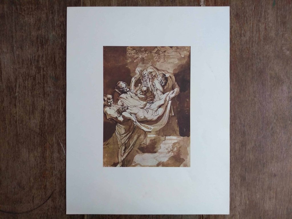 Vintage French Grand Master Print Grange Bateliere Paris De Grands Maitres Pierre Paul Rubens La Deposition Du Christ c1970’s