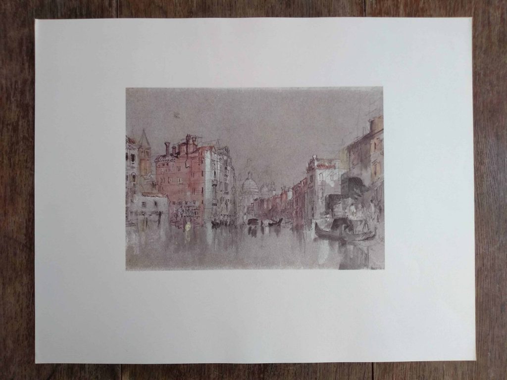 Vintage French Grand Master Print Grange Bateliere Paris De Grands Maitres William Turner Le Grand Canal Venice c1970’s