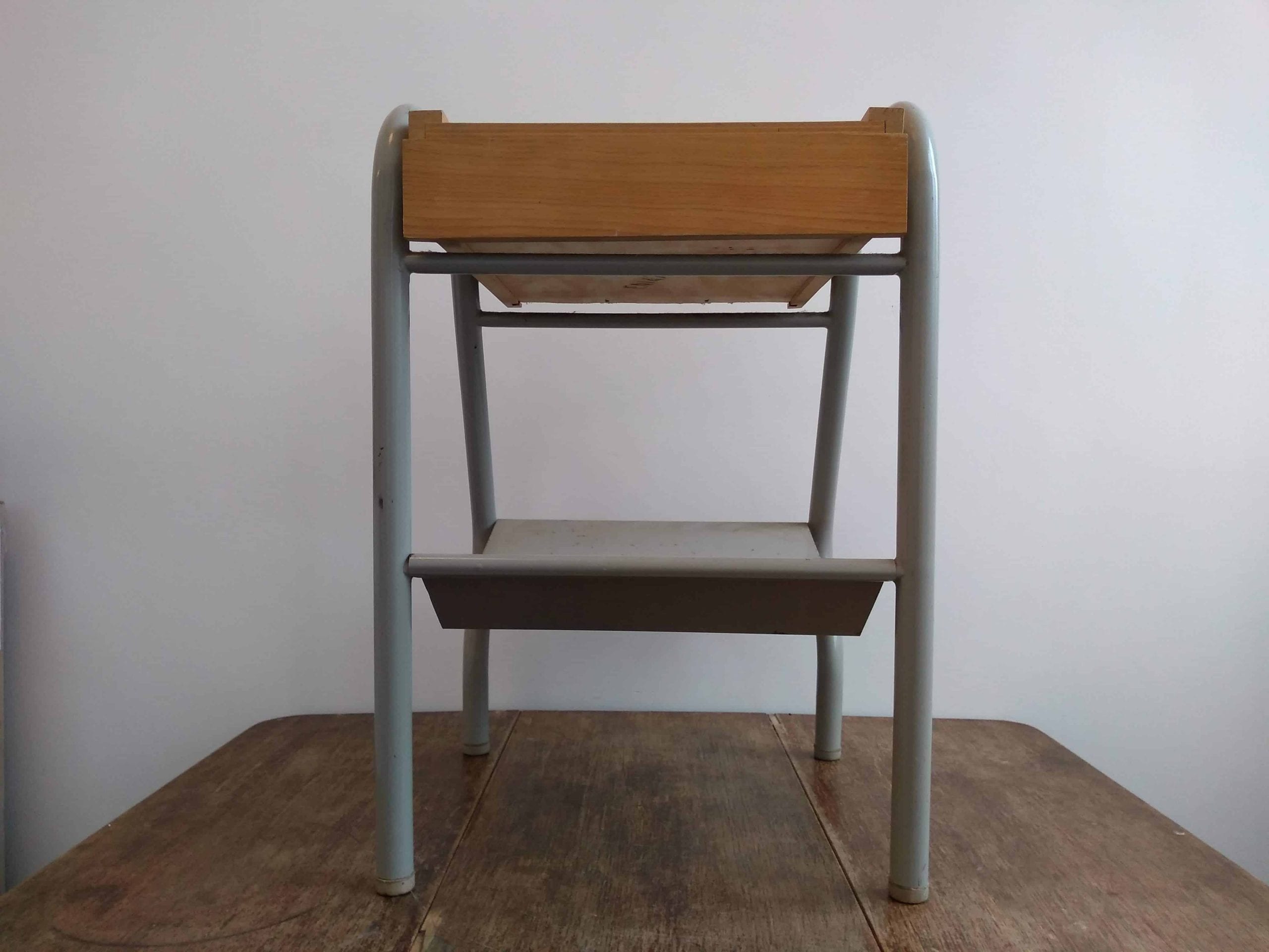 Vintage French wooden metal nightstand sideboard bedside cabinet rest cupboard services army prison issue circa 1980’s 6 Vintage French wooden metal nightstand sideboard bedside cabinet rest cupboard services army prison issue circa 1980's - Image 6