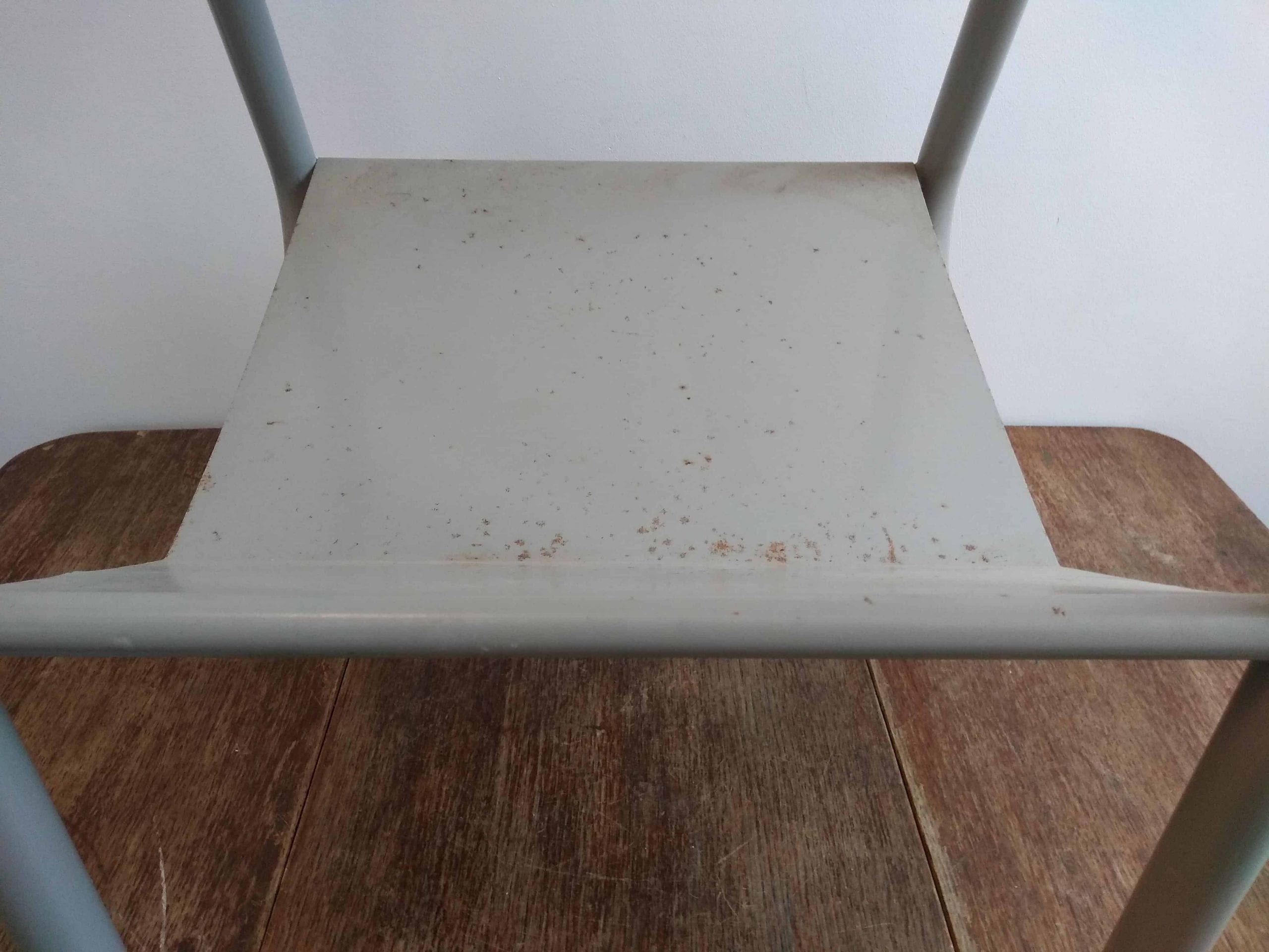 Vintage French wooden metal nightstand sideboard bedside cabinet rest cupboard services army prison issue circa 1980’s 4 Vintage French wooden metal nightstand sideboard bedside cabinet rest cupboard services army prison issue circa 1980's - Image 4