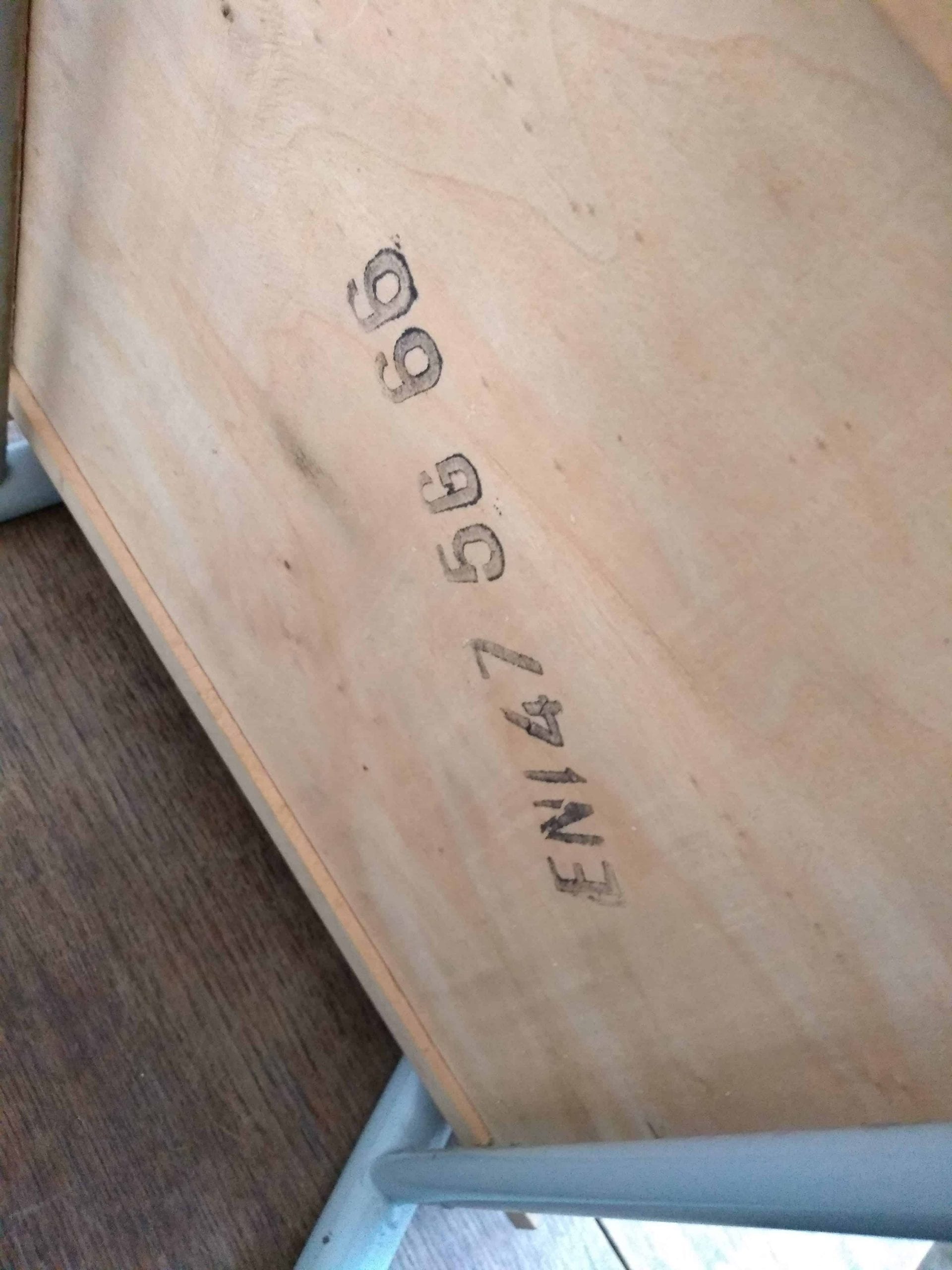 Vintage French wooden metal nightstand sideboard bedside cabinet rest cupboard services army prison issue circa 1980’s 8 Vintage French wooden metal nightstand sideboard bedside cabinet rest cupboard services army prison issue circa 1980's - Image 9