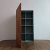 Vintage French wooden wall mounted or standing storage cabinet drawers shelf blue storage box Medicine First Aid circa 1960's