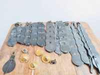 Vintage English empty leather horse brass horsebrass martingale martingale collection lot tack damaged broken circa 1960-80's