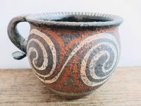 Vintage Greek Pottery Cup Mug Tankard Copy Of Piece Made in 1500BC circa 1980-90's