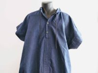 Vintage French Long Blue Cotton Shirt to Wear Under a Normandy French Armour Reenactment c1980's