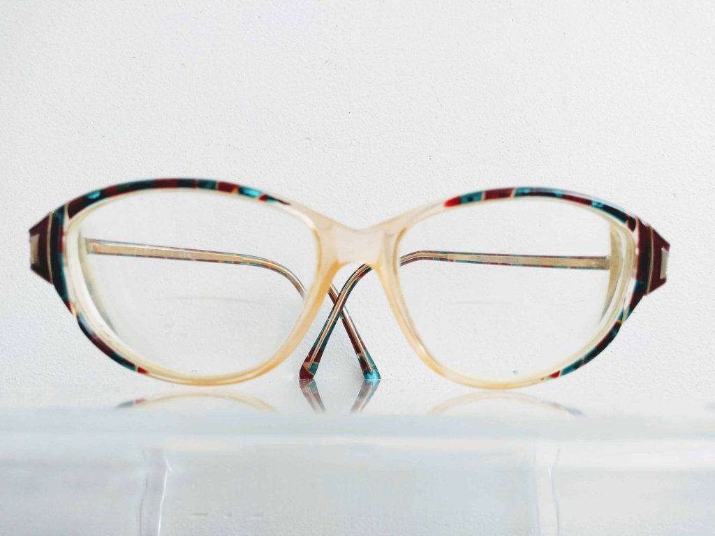 Vintage English bifocal bi-focal prescription glasses spectacles optical aids including case circa 1970-80’s