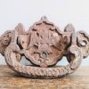 Antique French large ornately decorated winged emblem cast metal bronze door knocker knock handle pull circa 1900's