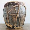 Vintage African Heavy Wood & Leather Drum Percussion Musical Instrument circa 1970-1980's