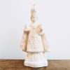Vintage French J. Prag Cardinal Catholic Priest White Reproduction Plaster Ornament Statue Display circa 1910-20's
