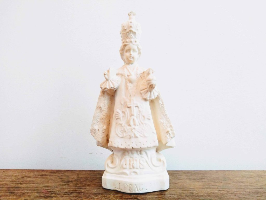 Vintage French J. Prag Cardinal Catholic Priest White Reproduction Plaster Ornament Statue Display circa 1910-20’s