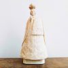 Vintage French N.D. Sur Vire Cardinal Catholic Priest White Reproduction Plaster Ornament Statue Display circa 1910-20's