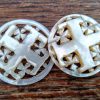 Antique French Mother Of Pearl Applique Button Decor Hand Carved Engraved Others Available c1900's