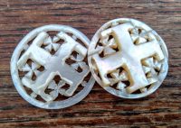 Antique French Mother Of Pearl Applique Button Decor Hand Carved Engraved Others Available c1900's