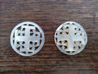 Alternative view of Antique French Mother Of Pearl Applique Button Decor Hand Carved Engraved Others Available c1900's