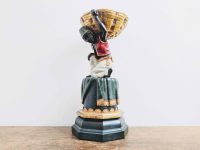 Vintage Resin Boy With Fez Carrying Bowl Resin Ornament figurine decor collection bowl dish display circa 1980-90's