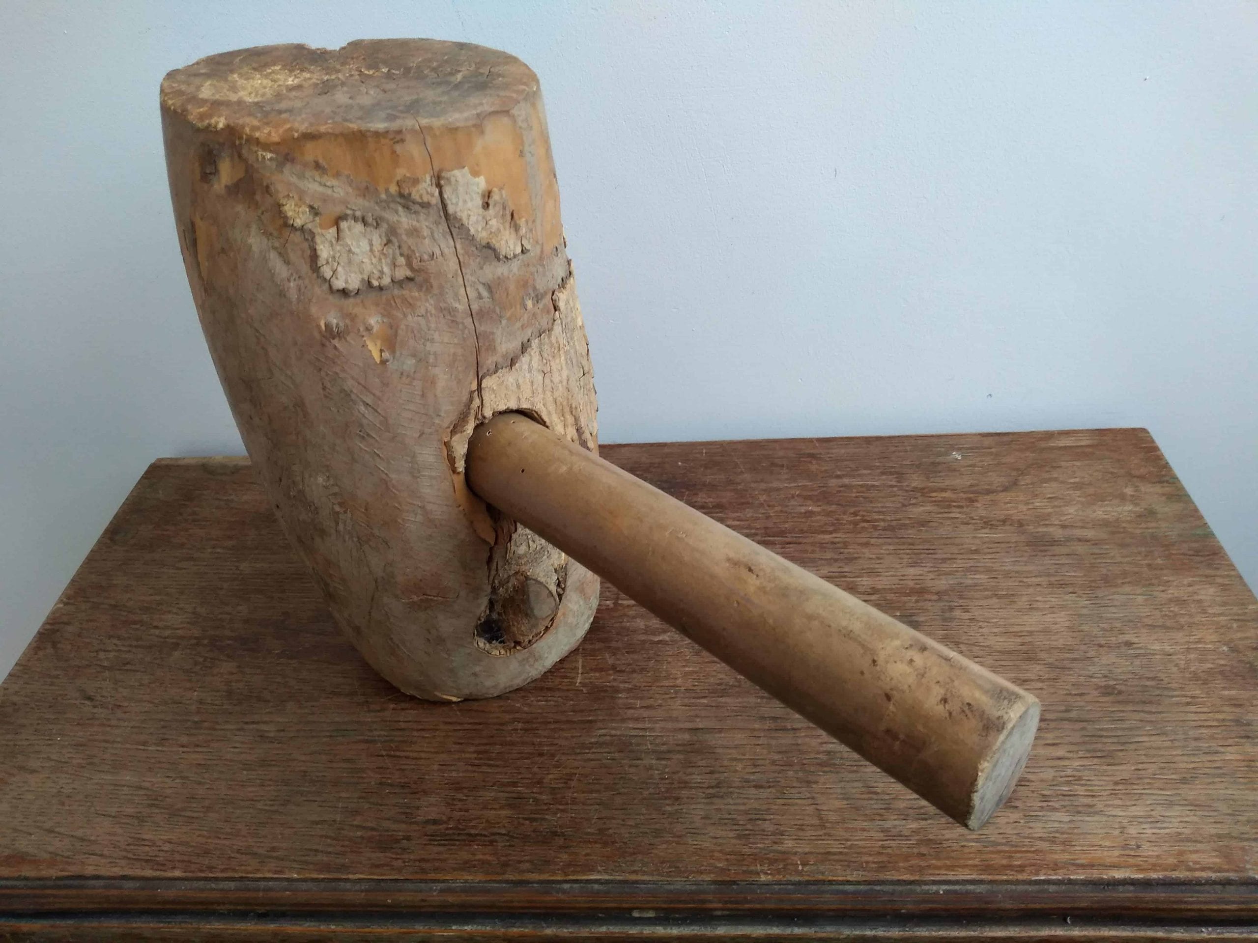 Antique Hand-Crafted Burl Wood Mallet 1800's 12L