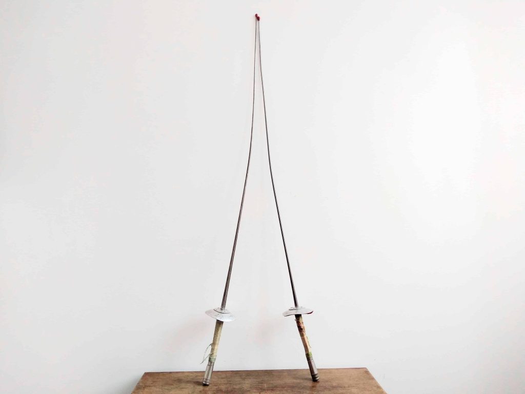 Vintage French Child's Duelling Fencing Rapier Sword Pair With Capped End circa 1950-60's