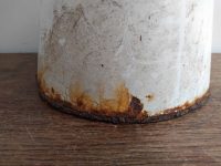 Alternative view of Vintage French enamel rusty dusty metal white metal watering water milk jug can carafe pitcher vase circa 1930-40's