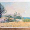 Vintage French South Provence Coastal Inlet Bay Headland Oil Painting Art circa 1960's
