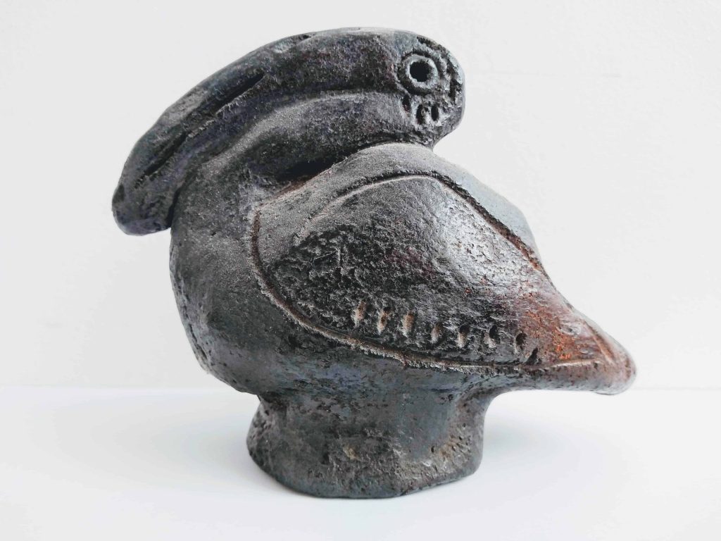 Antique Pre-Colombian Pottery Clay Pelican Statue Figurine Ornament Decoration Primitive Sculpture Art c1000-1500AD