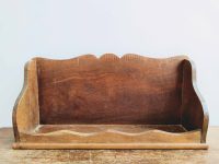 Vintage French wooden wall mounted small letter card shelf case unit holder filing cabinet storage rack circa 1960-70s