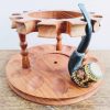 Vintage French Wood Wooden Decor Collectors Circular Smokers Pipe Pipes Display Holder Stand Tobacciana circa 1960-70's