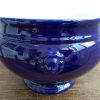 Vintage French Large Emile Henry 66.40 Blue Glazed Terrine Bowl Onion Soup stoneware pottery clay pot circa 1980's