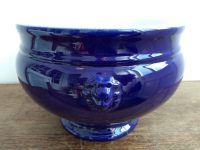 Vintage French Large Emile Henry 66.40 Blue Glazed Terrine Bowl Onion Soup stoneware pottery clay pot circa 1980's
