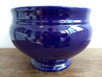 Alternative view of Vintage French Large Emile Henry 66.40 Blue Glazed Terrine Bowl Onion Soup stoneware pottery clay pot circa 1980's
