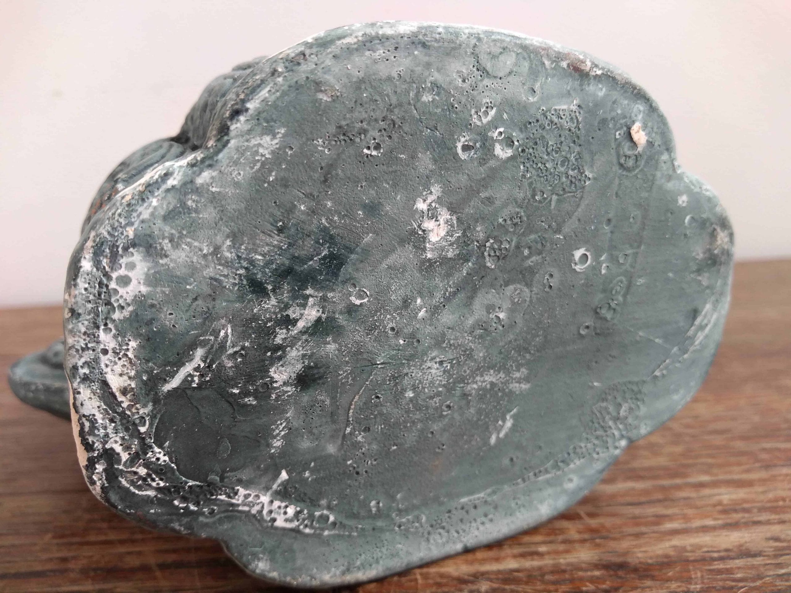 Vintage French Painted Plaster Pot Blue Grey Pot Bowl Dish Storage Display circa 1950’s 2 Vintage French Painted Plaster Pot Blue Grey Pot Bowl Dish Storage Display circa 1950's - Image 2